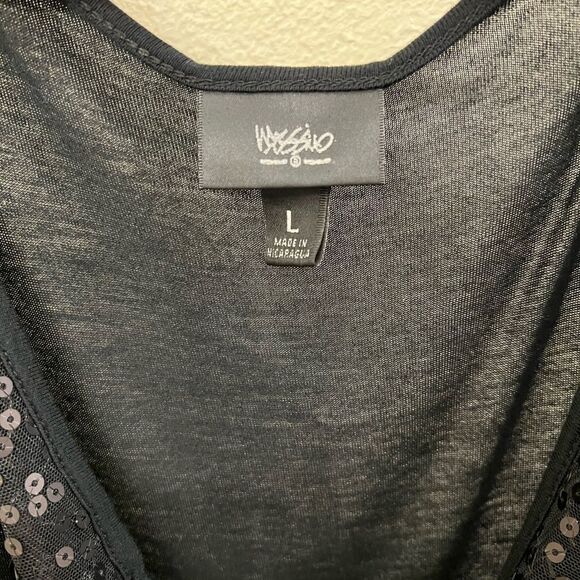 Wassio Black Sequins Sleeveless Top (Size Large) - Picture 3 of 3